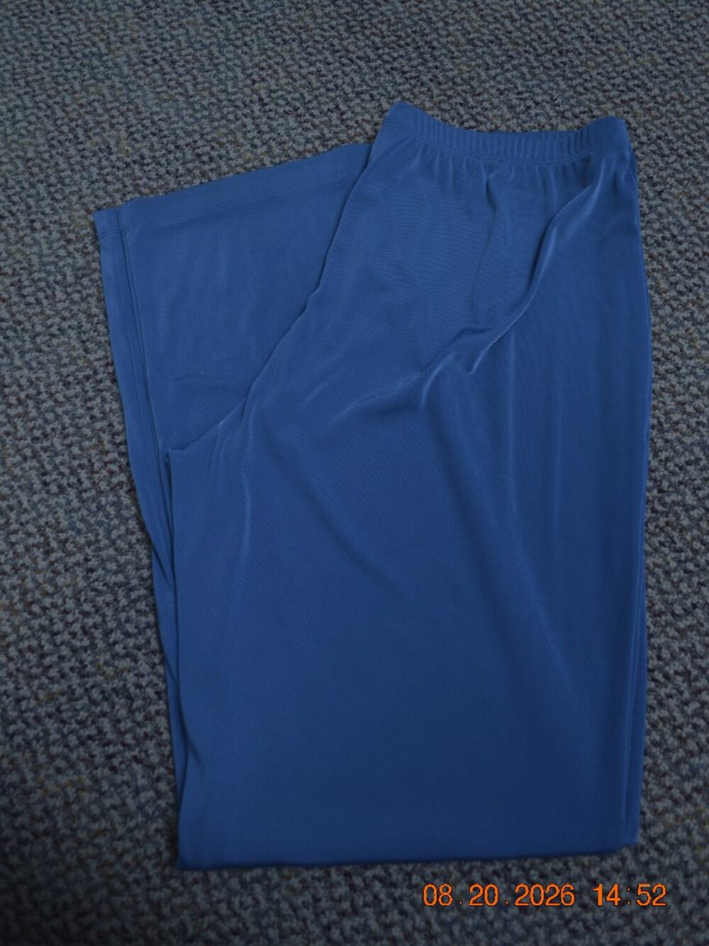 Chicos Easywear Womens Gray Blue Stretch Pants Size L